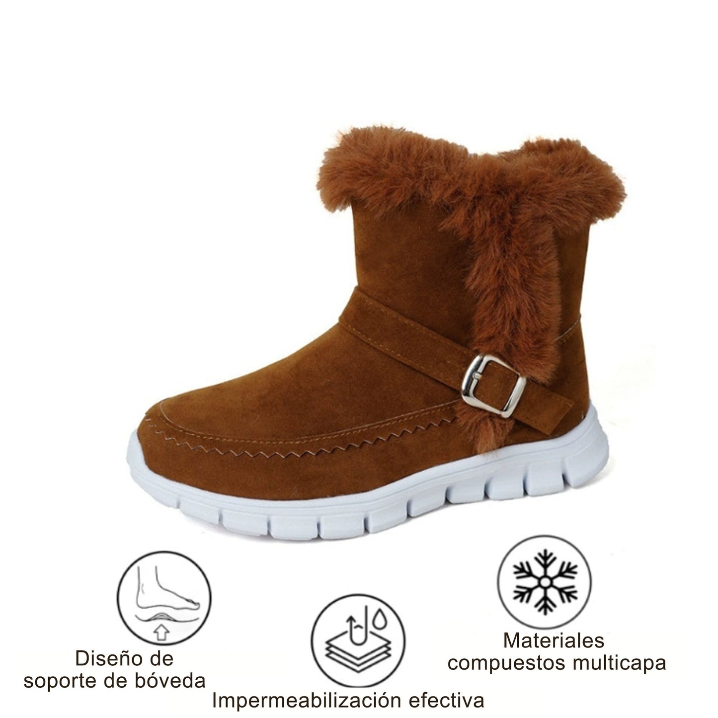 RELOOG | Botas de nieve con forro de lana | Soporte ergonómico para el arco del pie | Alivio del dolor