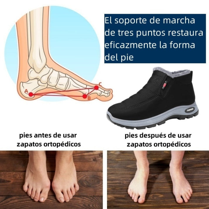 🔥RELOOG® Zapatos ortopédicos de invierno | Diseño ergonómico ⏰ Alivia el dolor de pies, rodillas y espalda 👞 Unisex
