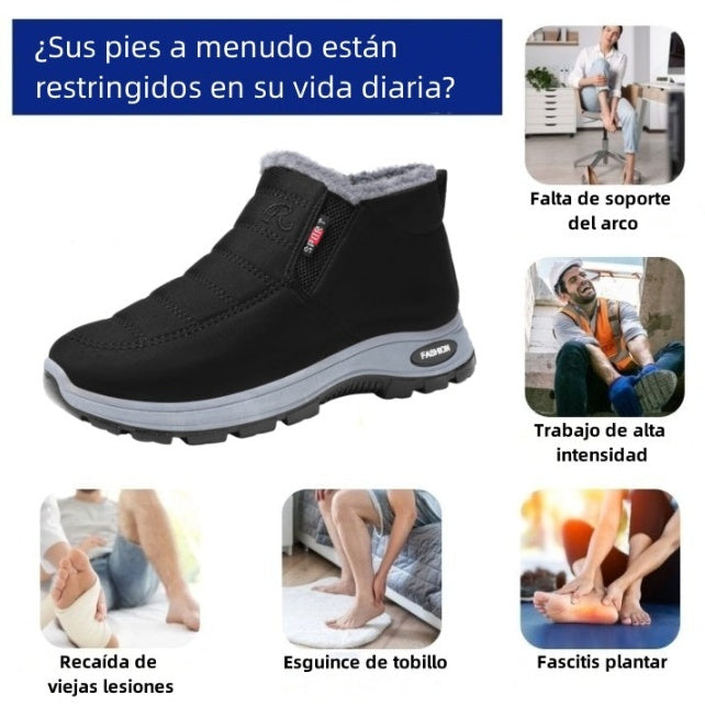 🔥RELOOG® Zapatos ortopédicos de invierno | Diseño ergonómico ⏰ Alivia el dolor de pies, rodillas y espalda 👞 Unisex