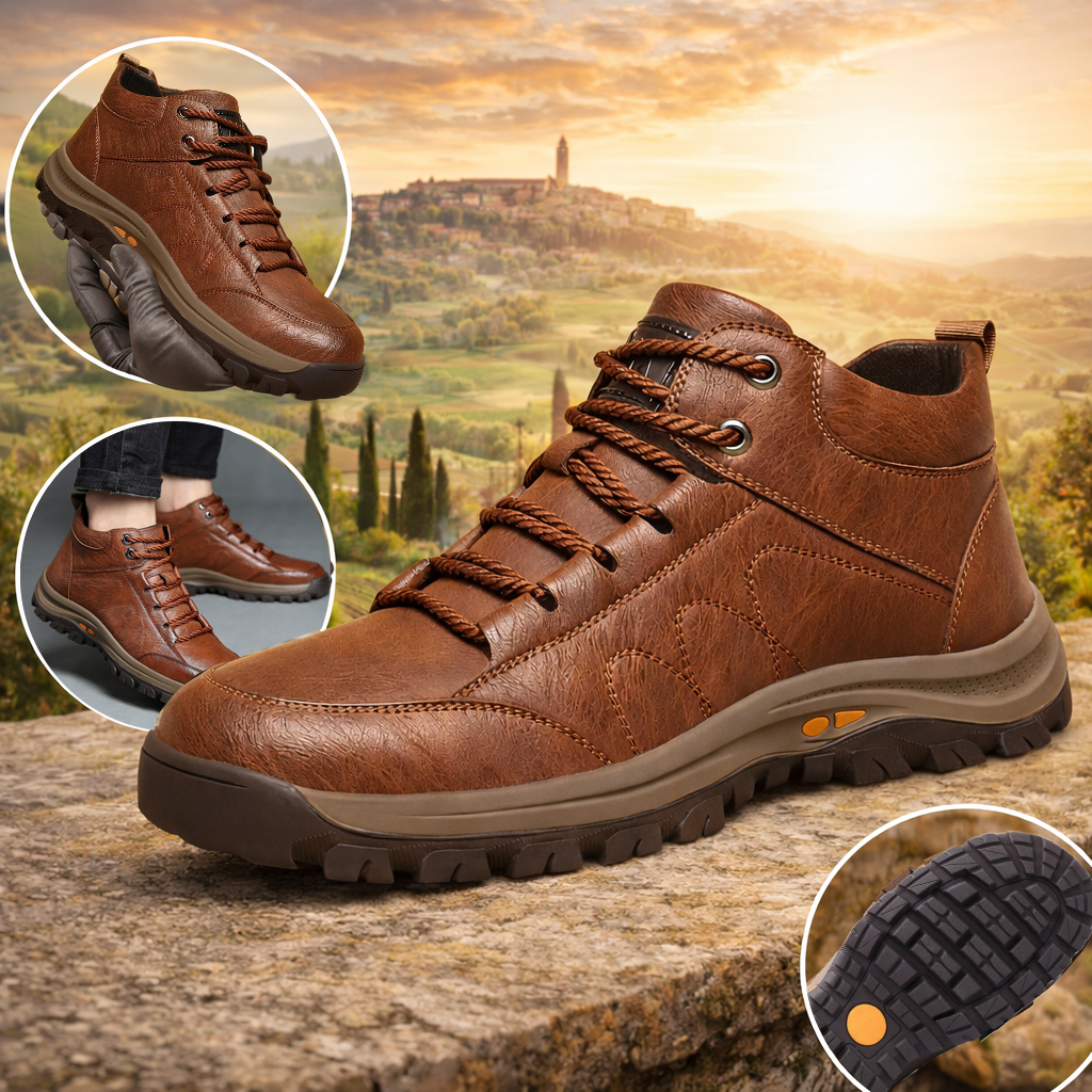 RELOOG® | Zapatos de piel auténtica cosidos a mano | Cómodos y antideslizantes | Corrigen la postura del pie | Alivian el dolor